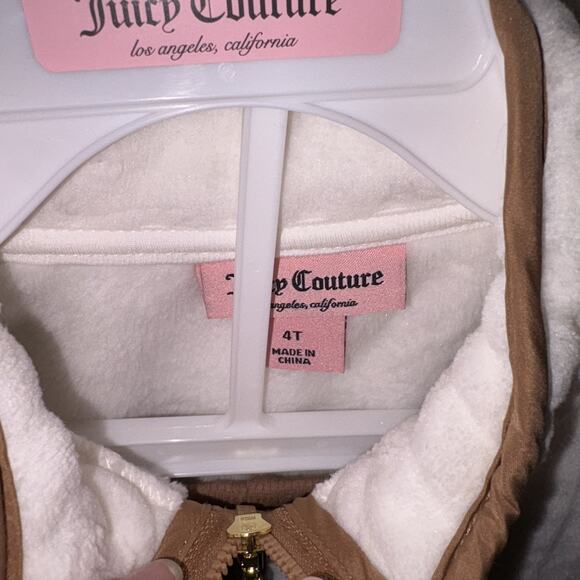 JUICY COUTURE 2 Piece Set Fleece Pullover & Legging Pants Girls 4T Gold NWT - Picture 6 of 8
